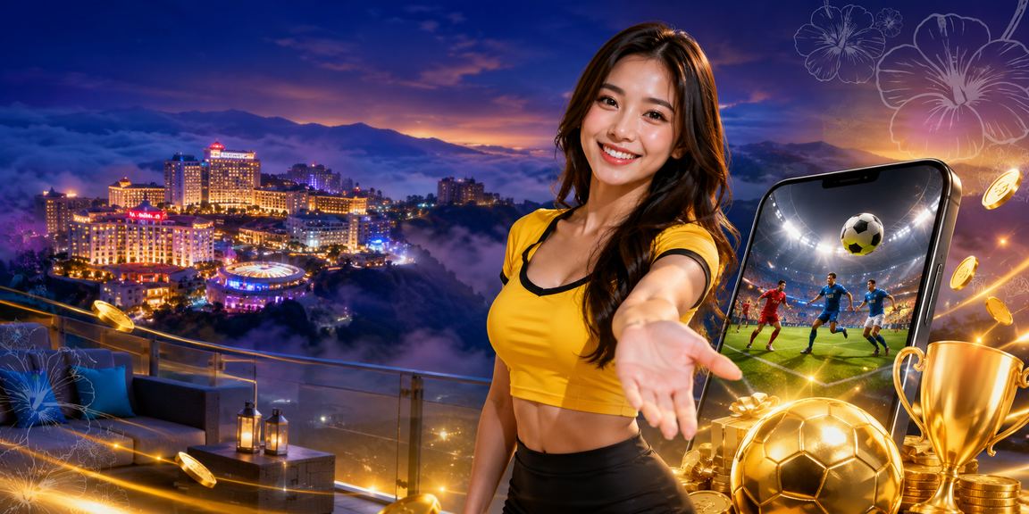 Suasana pertaruhan sukan bergaya Melayu di Genting Highlands dengan skrin paparan perlawanan