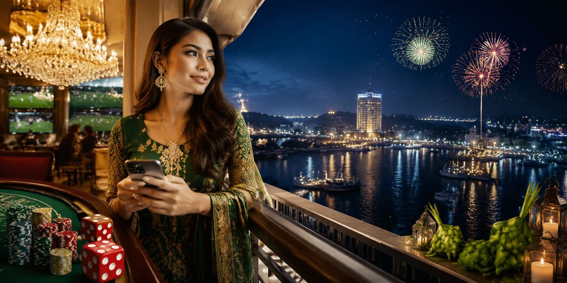 Permainan dadu kasino bergaya perayaan Hari Raya Malaysia